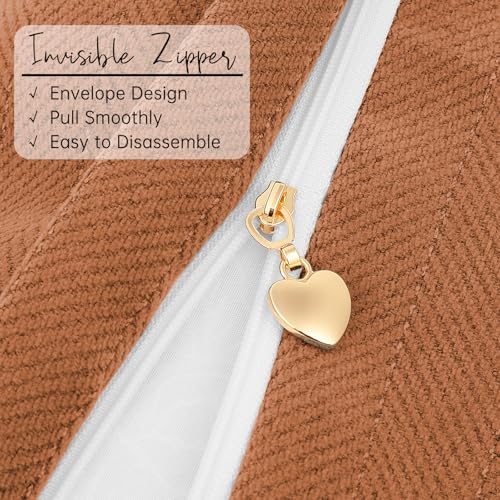ZWJD Orange Pillow Covers 26x26 Set of 2 Chenille Throw Pillow Covers with Elegant Design Soft and Luxurious Decorative Throw Pillows for Couch, Bed, and Home Decor
