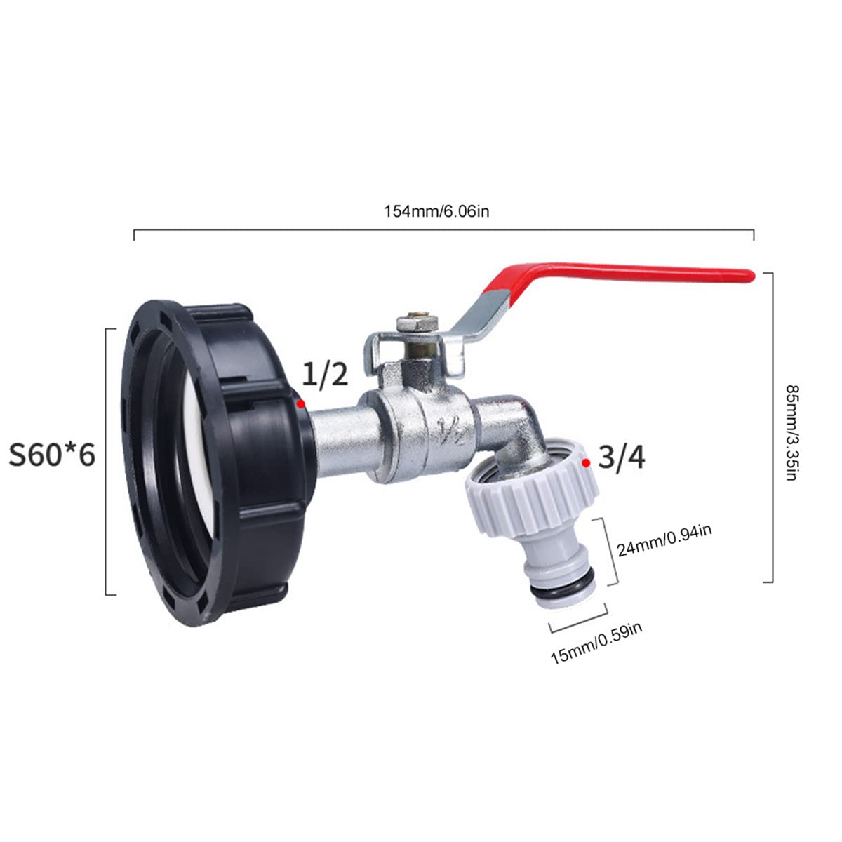 GEDEGOOK IBC Container Accessori, IBC Adattatore Rubinetto - Foto 5
