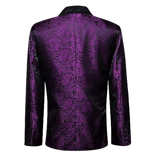 Image of Barry. Wang Men's Sport Coats & Blazers Flower Suit Jacket 1 Button Paisley Tuxedo Mardi Gras Carnival Parade Gift