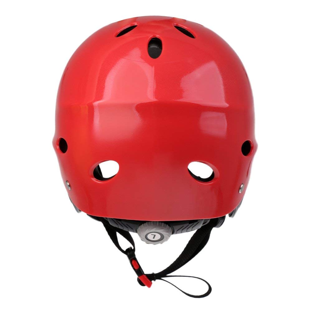 Casque de sécurité professionnel réglable pour sports nautiques kayak canoë voile surf SUP Wakeboard ski nautique kitesurf casquette rigide – Rouge
