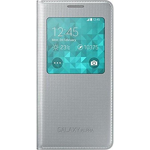 Samsung S-View Case Cover for Samsung Galaxy Alpha - Argent