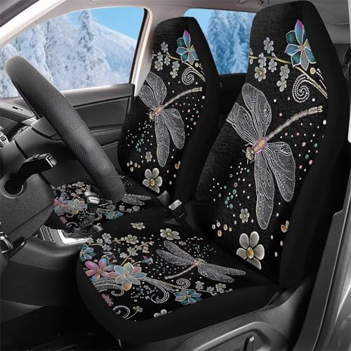 Housses de siège de voiture avant libellule lot de 2 lavables 52x138cm