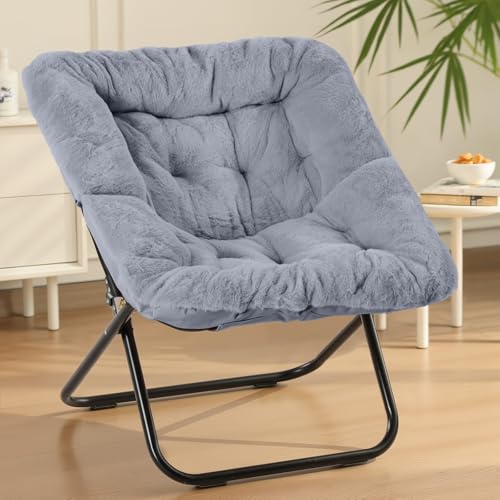 Sweetcrispy Faux Fur Foldable Chair
