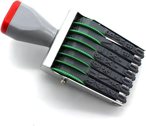 Miniatura 6 de Sellos de números, sellos comerciales de 7 dígitos, sello de rodillo de números, sello de rueda rodante con símbolos personalizados, multifuncional,