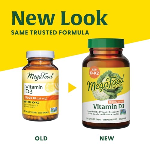 image for MegaFood Vitamin D3 5000 IU (125 mcg) - Vegetarian Vitamin D Supplem