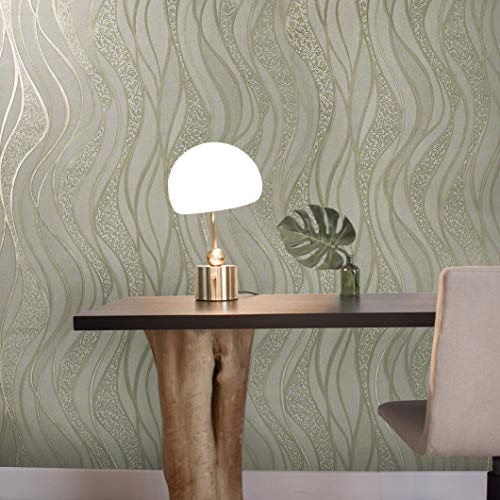 113 sq.ft rolls Embossed waves modern wave lines Vinyl Non-Woven Slavyanski wallcoverings brass gold dast yellow metallic victorian damask vintage pattern Wallpaper textured covering 3D wall coverings