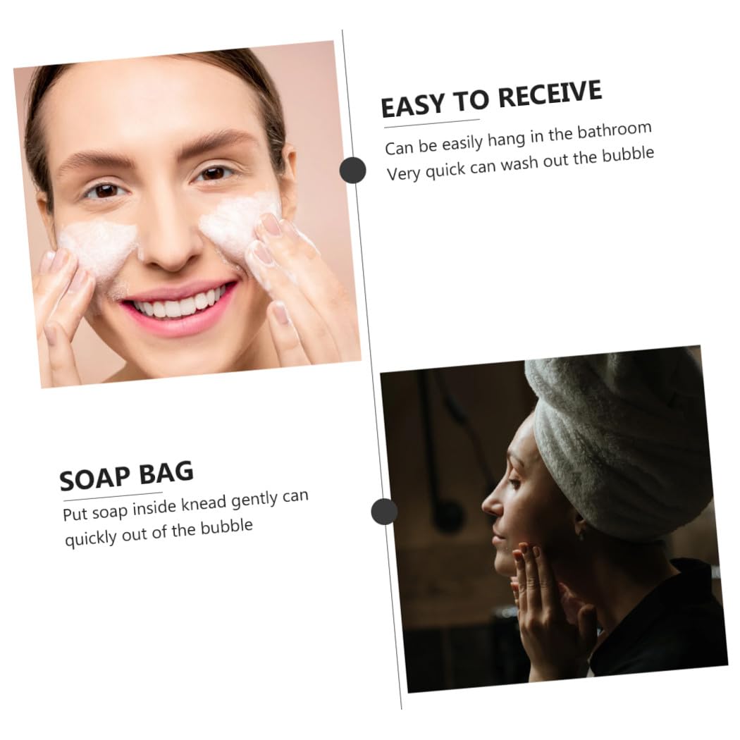 3 Pack Soap Net Foaming Pouch for Face Cleansing Plastic