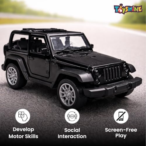 Image of Toyshine 1:32 Scale Die Cast Thaar Model Vehicle Toy Car with Pull Back Function Along with Opening Door Feature for Kids Boy Girl 3+, Black Color