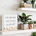 Wooden Box Sign with Motivational Saying- She Believed She Could, Wooden Plaque Decorations for Home Office Desk Shelf, New Job Gift Congratulation Gifts for Women, Promotion Gift for Coworker, 5x5 Inch