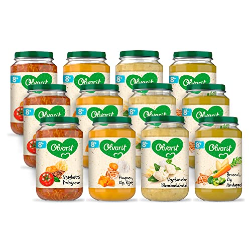 Olvarit Variatiemenu Maaltijd 8+ maanden - Versie 2-4 smaken babyvoeding - 12 x 200 gram