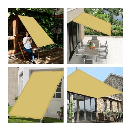 Voile d'ombrage étanche rectangulaire 2x3.5m jaune sable - 3
