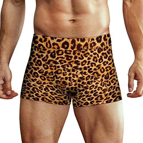 Animal Leopard Print Men's Underwear Soft Boxer Briefs High Waist Stretch Trunks Panty