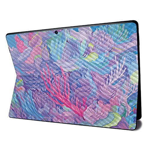 Image of MightySkins Carbon Fiber Skin for Microsoft Surface Pro X - Dreamy Reef | Textured Carbon Fiber Finish | Easy to Apply, Remove, and Change Styles | Made in The USA
