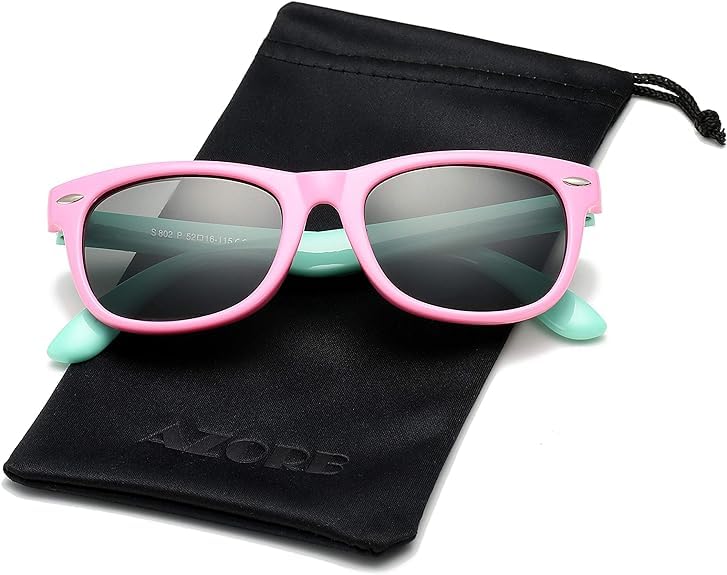 Image of AZORB Kids Polarized Sunglasses TPEE Rubber Flexible Frame for Boys Girls Age 3-10, 100% UV Protection