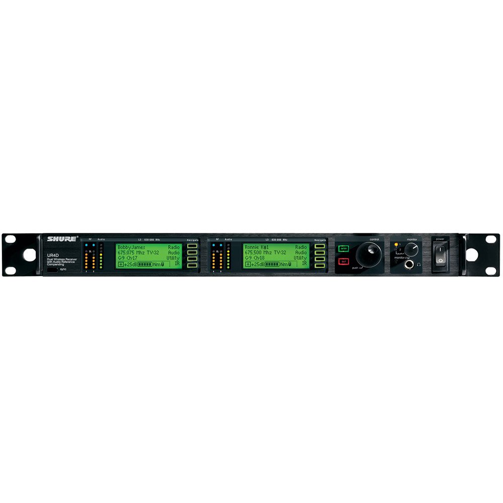 Amazon.com: Shure UR4D+G1 雙通道多樣性接收器(頻段G1 (470-530 MHz