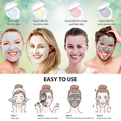 20 Pack Clay Peel Off Face Masks, Clay Mud Mask Skin Care Facial Mask Sheet Mask with Hydrating, Hyaluronic Acid Moisturizing, Brightening, Soothing, Acne Remover - Thumbnail 2