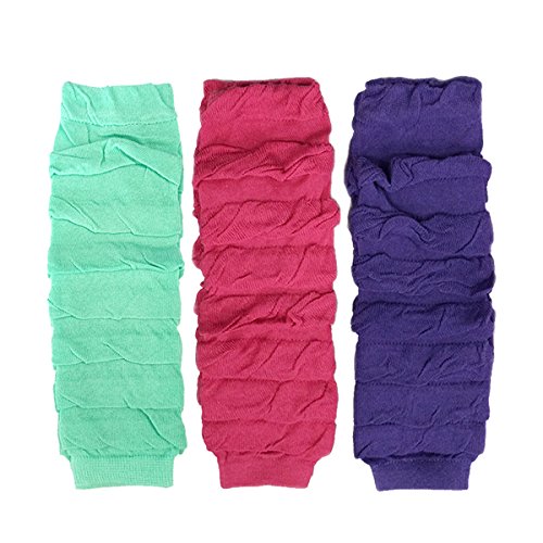 allydrew 3 Pack Ruffle Baby Leg Warmers & Toddler Leg Warmers, Mint, Hot Pink, Purple