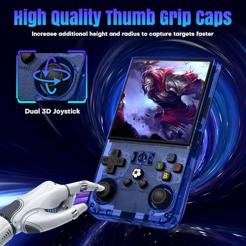 Image of R36MAX Retro Handheld Game Console, 128GB Retro Gaming Console with 4.0 Inch Screen, Portable Video Game Consoles with 4000mAh Battery and Multiple Emulators (128GB-Blue)