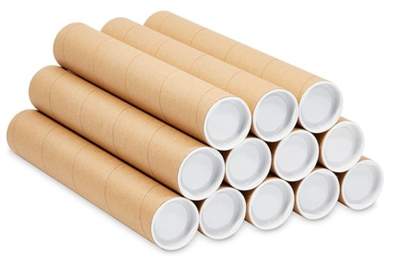 10 X (Size 50mm-A2) Cardboard Postal Tubes Strong Quality Mailing Shipping Dispatching Brown - View #2