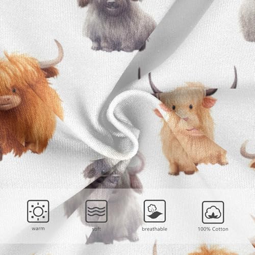 Boys' Exclusive Briefs Toddler Underwear 95% Combed Cotton Boxerbriefs 2T Highland Cow Pattern 43