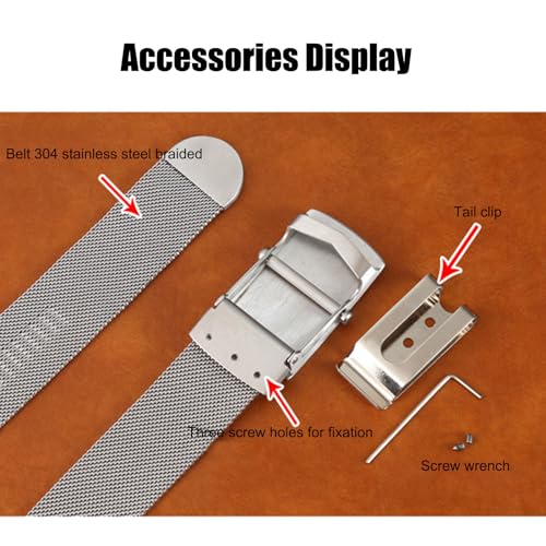 Stainless Steel Belt Men, Not Leather Metal Braided Belts for Men Automatic Buckle with Animal Engravings4