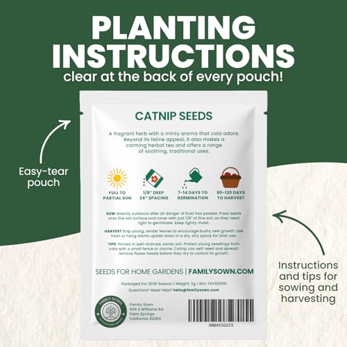 Catnip – 2,750 Premium Seeds for Planting – Fragrant Herb for Pets & Pollinators – 2026 Season – 2 Gram Pouch - Image 3
