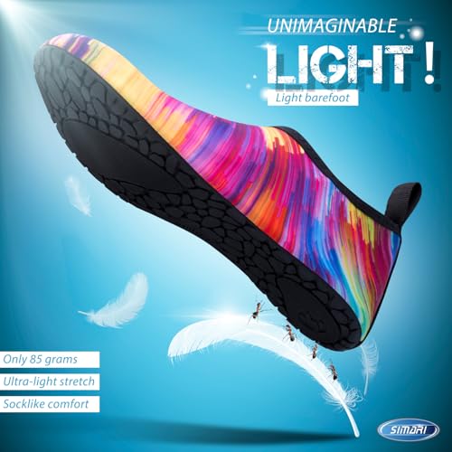 Image of SIMARI Water Shoes for Women Men Swim Aqua Socks Beach Pool Essentials Barefoot Surf River Boat Kayak Sea Yoga Sand Exercise Sport Accessories Breathable Quick-Dry Adult Youth Kid Size SWS001