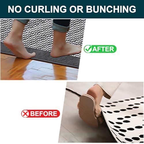 12 PCS Rug Pad Gripper, Washable Grippers for Rug Tape, Non-Slip Carpet Gripper for Hardwood Floors and Tile, Reusable Carpet Tape for Area Rugs, Double Sided Adhesive Rug Stickers, Keep Corner Flat - Thumbnail 5
