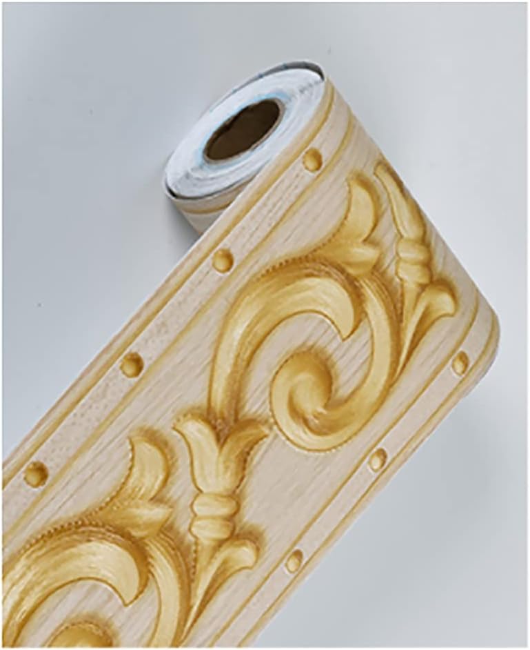 Elegant Yellow Floral Molding Wallpaper Border Self Adhesive Home Ceiling Decorative Border Removable PVC Embossed Waistline Tile Transfers