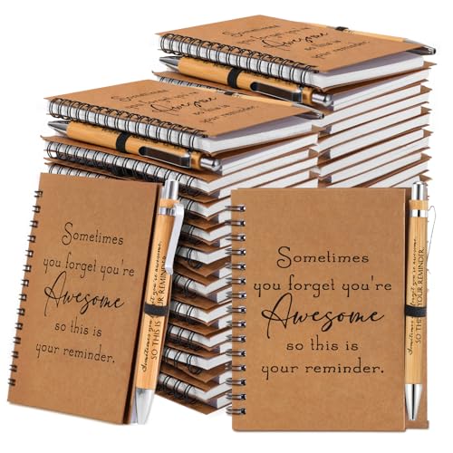 Honoson 50 Sets Spiral Notebooks Sets Employee Thank You Gifts Inspirational Journals with...