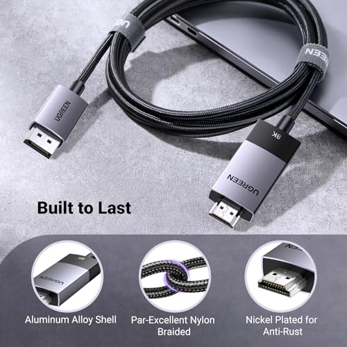 Image of UGREEN 8K@60Hz 4K@240Hz Active DisplayPort to HDMI Cable, 2M