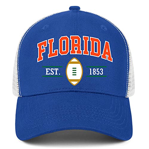 Florida Hat Apparel Mens Women Embroidered Baseball Caps Trucker Hat Youth Mesh Adjustable Snapback University State Golf Hat Gifts Blue #TOP28