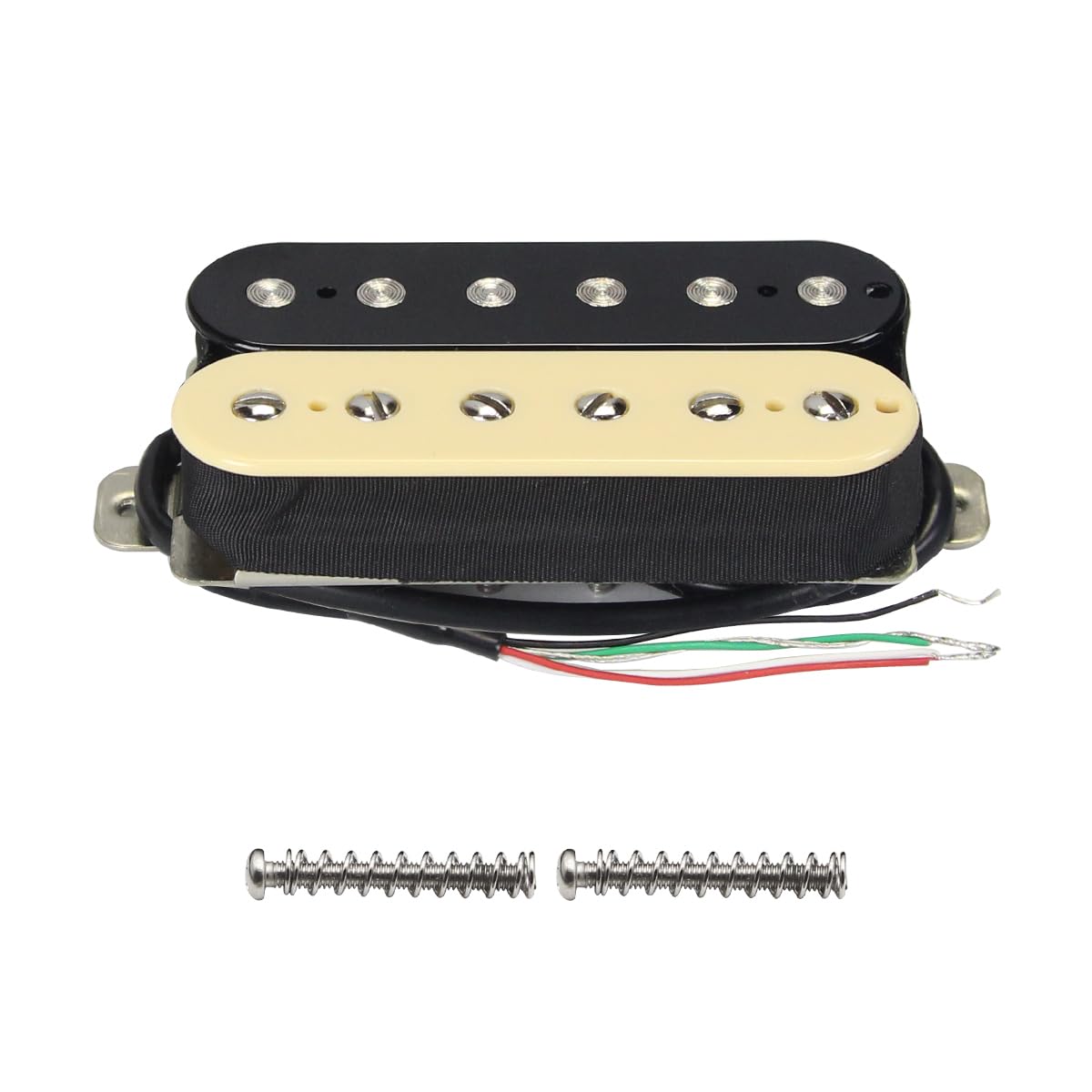 FLEOR Electric Guitar Pickup Double Coil Humbucker Pickups 52mm Ceramic Bridge Pickup - (Black + Cream), Zebra