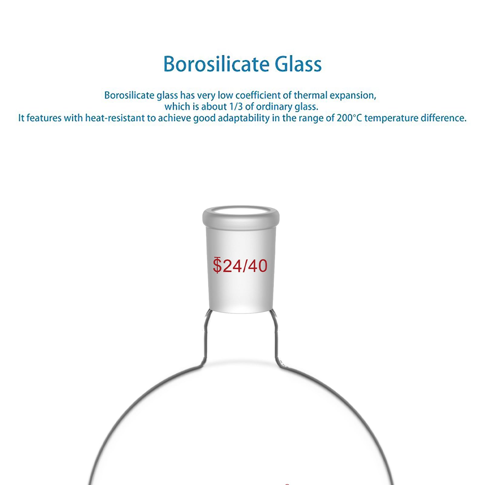 stonylab Matraccio Laboratorio, Matraccio Fondo Rotondo da Parete Pesante a Collo Singolo in Vetro Borosilicato RBF con Giunto Esterno Standard 24/40, Round Bottom Flask per Laboratorio - 1000ml