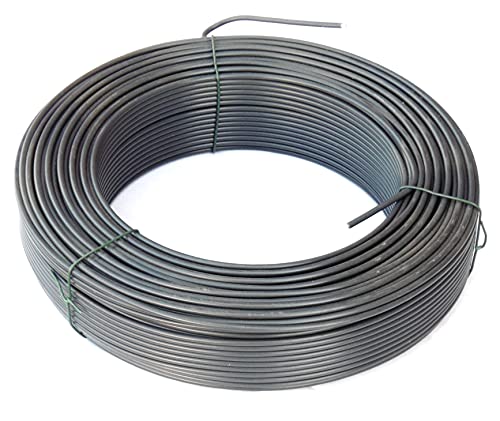 EXCOLO Spanndraht 110m Anthrazit RAL7016 Ø3,1mm verzinkt PVC-ummantelt|Zaundraht wetterfest|Maschendrahtzaun Wildzaun Gartenzaun Drahtrolle|Befestigungsdraht Pflanzendraht Basteldraht Rankhilfe