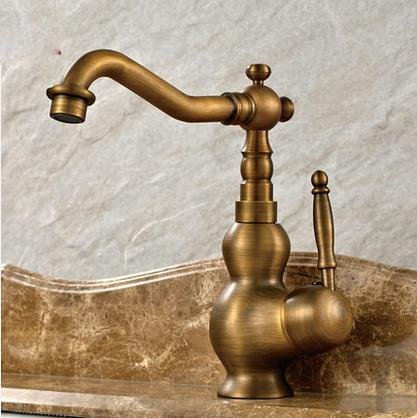 Lavabo de cobre giratorio 360 con grifo de diseño europeo para reforma de baños