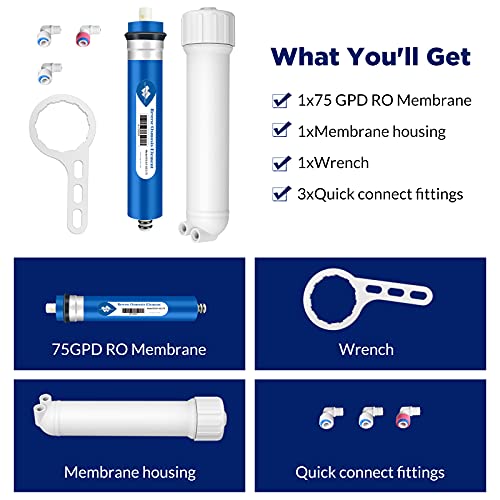 Membrane Solutions 75 GPD RO Membrane and 1812 Housing Kit - image 6