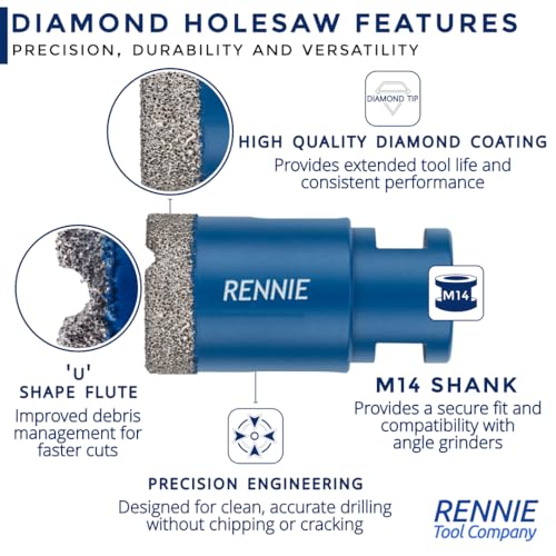 28mm Diamond Hole Saw Drill Bit With A M14 Shank For Angle Grinders. For Porcelain Tiles Ceramic Slate Stone Granite Marble Glass. Diamond Core Holesaw/Hole Cutter 6 28mm Diamond Hole Saw Drill Bit With A M14 Shank For Angle Grinders. For Porcelain Tiles Ceramic Slate Stone Granite Marble Glass. Diamond Core Holesaw/Hole Cutter - Image 6