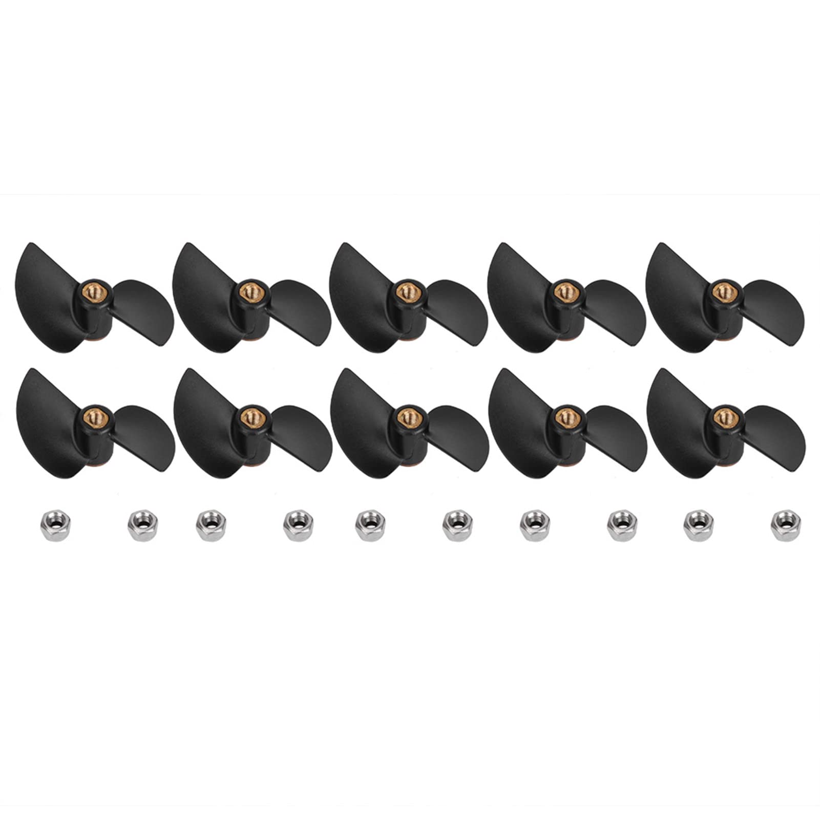 KIMISS Hélice de Bateau Rc en Plastique/métal, 10 Pièces, Télécommande Balais, Hélice de Queue de Bateau, Kit de Pièces de Rechange pour Bateau Rc Ft009