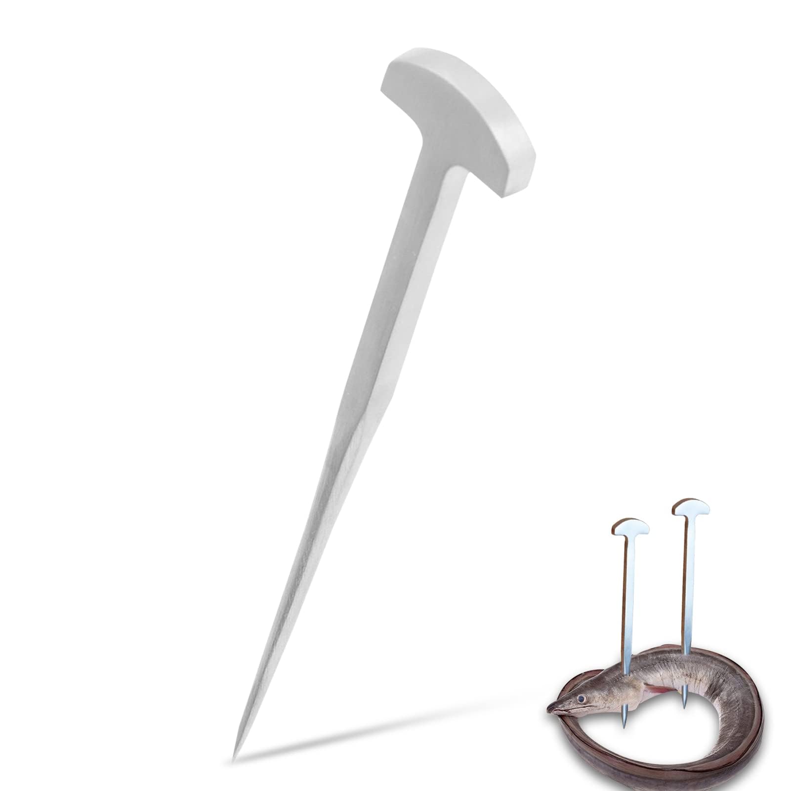 EEL Spike, Stainless Steel T-Shape Sushi Chef’s Tools Fish EEL Nail Hand Polished Killing Fish Tool for Carp, Catfish, Kitchen, Japanese Sushi Shop, 5.9inch