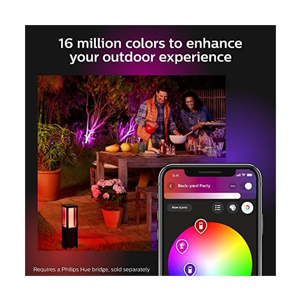 Philips Hue Econic Smart Outdoor Wandlaterne, Weiß & Farbe, unten (Hue Hub erforderlich, Smart Light Kompatibel mit Alexa, Apple Homekit & Google Assistant) – Bild 9