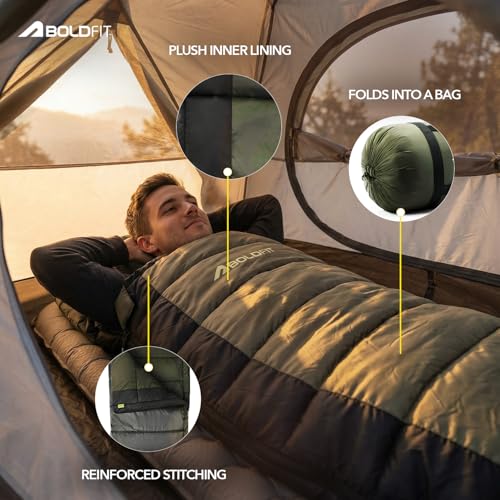 Image of Boldfit Sleeping Bag for Adults Soft Camping & Outdoor Travel Extreme Cold Water Resistant Sleep Bag for Men & Women Upto 6'5'' Ideal for Trekking Certified for Low Temperature Upto 10C - SleepMax