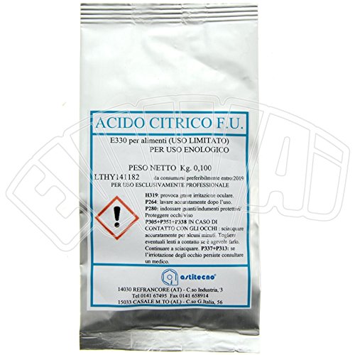 Preisvergleich Produktbild 100 gr Zitronensäure Monohydrat Antioxidans für Wein Weinbereitung