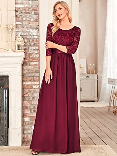 Ever-Pretty-Vestidos-de-Fiesta-Encaje-Gasa-Cuello-Redondo-Manga-34-Corte-Imperio-A-linea-para-Mujer-07412