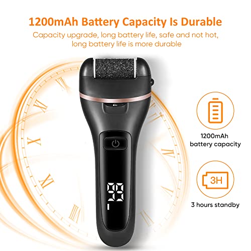 Image of Electric Callus Remover and Foot polisher-Rechargeable-waterproof-10pieces Pedicure Set. (Black)