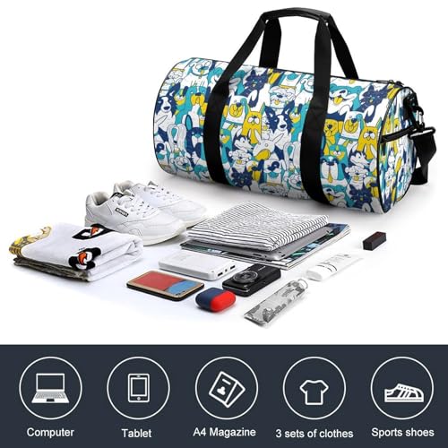 Sac de voyage 45x23x23cm chien vert et jaune pour sport