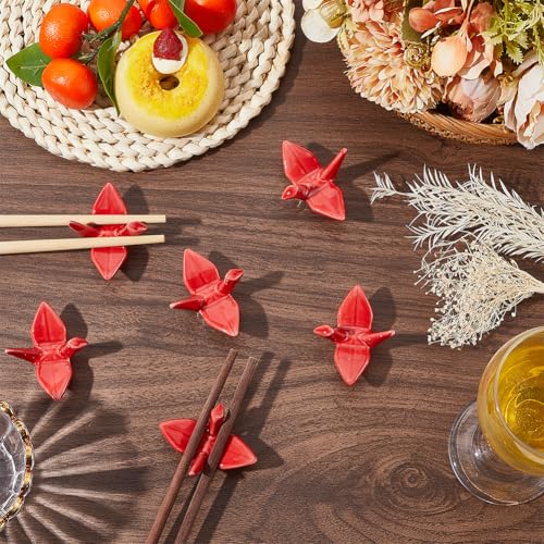CRASPIRE 6 Supports de Baguettes en Céramique Rouge pour Table
