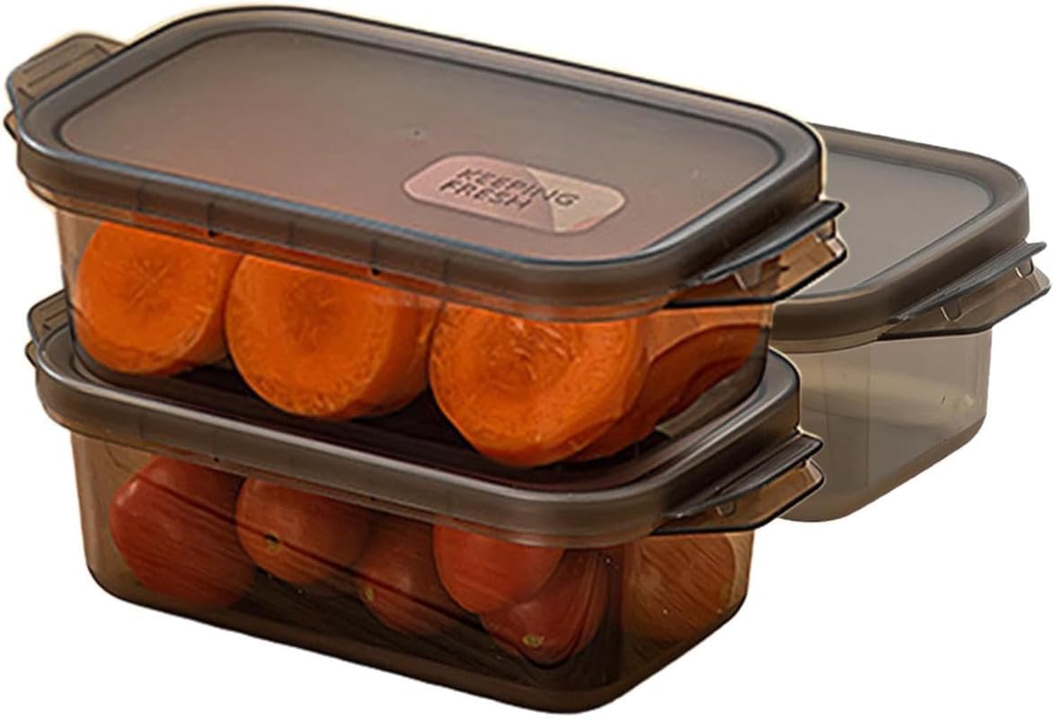 Xmart India Food Storage Containers Multipurpose Stackable Airtight Kitchen Storage Boxes for Fruit, Vegetables, Cereal & Snacks – Refrigerator Organizer, BPA-Free-1100 Ml(Set of 3)