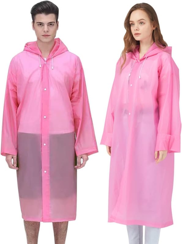 1 pcs EVA Poncho Raincoat Transparent Hooded Water Resistant Rain Jacket with Sleeves for Women Men Camping Rainy Season Travel-image-14