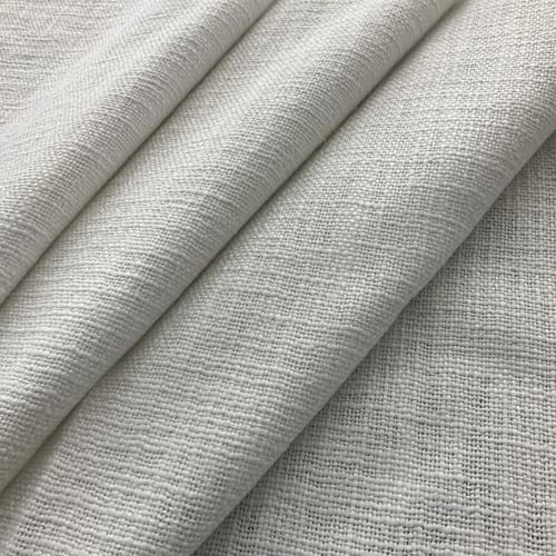 Image of 100% Cotton Duck Fabric by The Yard - Heavy Duty Canvas Cloth for Upholstery, Curtains, Bags, Crafts & Home Decor Size 62 inch- Available in Yellow, White, Natural & Blue (Off White, 3 Metre)